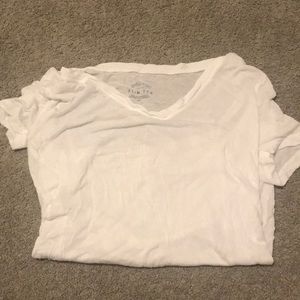 V neck white tee